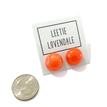 Load image into Gallery viewer, Orange Aura Glow Retro Button Studs