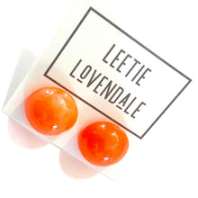 Load image into Gallery viewer, Orange Aura Glow Retro Button Studs