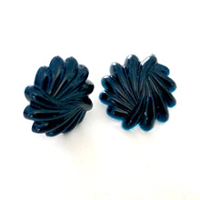 Load image into Gallery viewer, Black Art Deco Carved Retro Button Stud Earrings