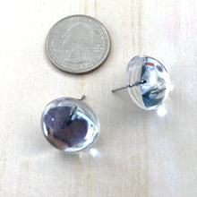 Load image into Gallery viewer, Clear Foil Back Retro Button Stud Earrings