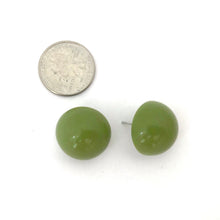 Load image into Gallery viewer, Moss Green Retro Button Stud Earrings