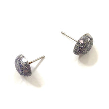 Load image into Gallery viewer, Lilac Glitter Confetti Retro Button Studs