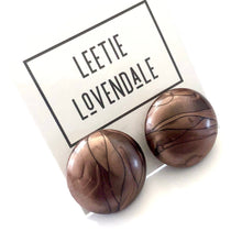 Load image into Gallery viewer, Copper Marbled Metallic Glow Large Retro Button Studs