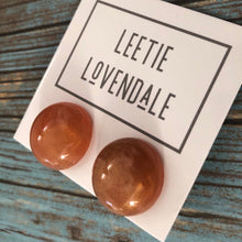 Load image into Gallery viewer, Carnelian &amp; Gold Metallic Marbled Retro Button Studs