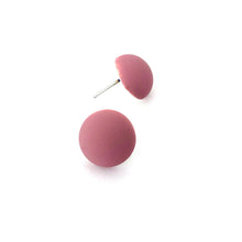 Load image into Gallery viewer, Mauve Velvet Retro Button Stud Earrings