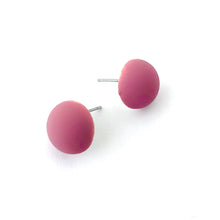 Load image into Gallery viewer, Mauve Velvet Retro Button Stud Earrings