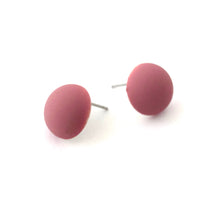 Load image into Gallery viewer, Mauve Velvet Retro Button Stud Earrings