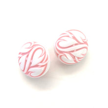 Load image into Gallery viewer, Pink Hearts Aflame Retro Button Stud Earrings