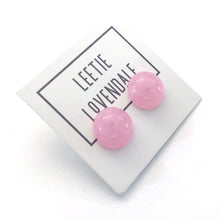 Load image into Gallery viewer, Rose Quartz Pink Marbled Retro Button Stud Earrings