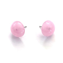Load image into Gallery viewer, Rose Quartz Pink Marbled Retro Button Stud Earrings