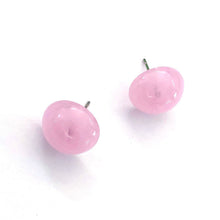 Load image into Gallery viewer, Rose Quartz Pink Marbled Retro Button Stud Earrings