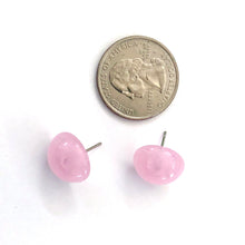 Load image into Gallery viewer, Rose Quartz Pink Marbled Retro Button Stud Earrings