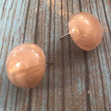 Load image into Gallery viewer, Peach &amp; Gold Metallic Marbled Retro Button Studs