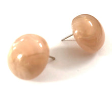 Load image into Gallery viewer, Peach &amp; Gold Metallic Marbled Retro Button Studs