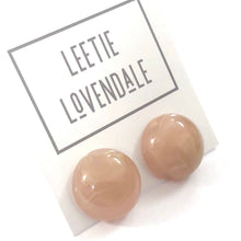 Load image into Gallery viewer, Peach &amp; Gold Metallic Marbled Retro Button Studs