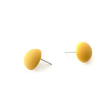 Load image into Gallery viewer, Mustard Velvet Retro Button Stud Earrings