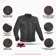 Load image into Gallery viewer, Men's Black Utility Style Motorcycle Jacket