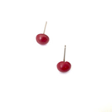 Load image into Gallery viewer, Ruby Red Retro Button Earrings