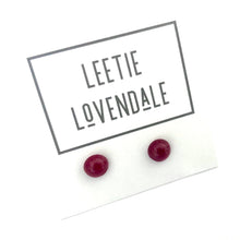 Load image into Gallery viewer, Ruby Red Retro Button Earrings