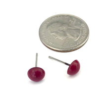 Load image into Gallery viewer, Ruby Red Retro Button Earrings