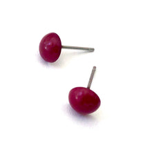 Load image into Gallery viewer, Ruby Red Retro Button Earrings