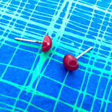 Load image into Gallery viewer, Ruby Red Retro Button Earrings
