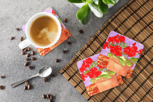Load image into Gallery viewer, Flower - Geranium Coasters - Set of 4 Lightweight Foam, Absorbent Drink Coasters