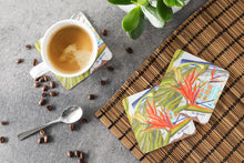 Load image into Gallery viewer, Flower - Bird of Paradise Coasters - Set of 4 Lightweight Foam, Absorbent Drink Coasters