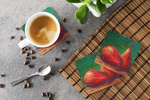 Load image into Gallery viewer, Pears Coasters - Set of 4 Lightweight Foam, Absorbent Drink Coasters
