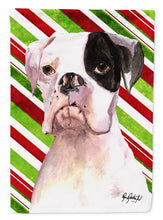 Load image into Gallery viewer, Cooper Candy Stripe Boxer Christmas Garden Flag – Decorative Outdoor Yard Flag RDR3002GF