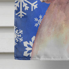 Load image into Gallery viewer, Cooper Winter Snowflakes Boxer Flag Canvas House Size RDR3003CHF