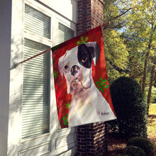 Load image into Gallery viewer, Cooper Red Snowflakes Boxer Flag Canvas House Size RDR3004CHF