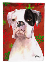 Load image into Gallery viewer, Cooper Red Snowflakes Boxer Garden Flag – Decorative Outdoor Yard Flag RDR3004GF