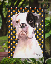 Load image into Gallery viewer, Cooper Candy Corn Boxer Halloween Garden Flag – Decorative Outdoor Yard Flag RDR3008GF