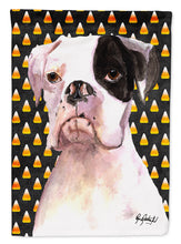 Load image into Gallery viewer, Cooper Candy Corn Boxer Halloween Garden Flag – Decorative Outdoor Yard Flag RDR3008GF
