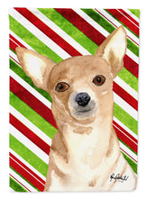 Load image into Gallery viewer, Candy Stripe Chihuahua Christmas Flag Canvas House Size RDR3010CHF