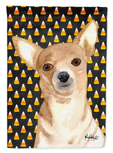 Load image into Gallery viewer, Candy Corn Chihuahua Halloween Flag Canvas House Size RDR3016CHF