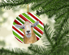 Load image into Gallery viewer, Goat Red Snowflakes Holiday Christmas  Ornament - Round Ceramic Ornament – Artist-Designed Keepsake Decoration RDR3022CO1