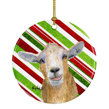 Load image into Gallery viewer, Goat Red Snowflakes Holiday Christmas  Ornament - Round Ceramic Ornament – Artist-Designed Keepsake Decoration RDR3022CO1