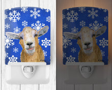 Load image into Gallery viewer, Goat Winter Snowflakes Holiday Ceramic Night Light RDR3023CNL