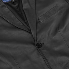 Load image into Gallery viewer, Retro Trim Men's Black Sheep Skin Leather Blazer