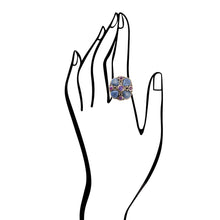Load image into Gallery viewer, Purple Turquoise and Blue Lapis Golden Statement Ring