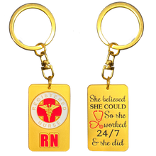 Load image into Gallery viewer, GL14-005 Registered Nurse RN She Believed She Could So She Did Keychain