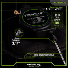 Load image into Gallery viewer, Frontline RPG081RLE Leading Edge Cable Single Leg 8' SRL with Steel Rebar Hook End