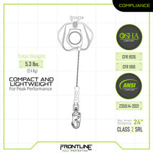 Load image into Gallery viewer, Frontline RPG081SLE Leading Edge Cable Single Leg 8' SRL with Steel Snap Hook End