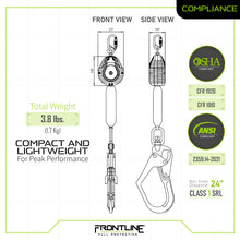 Load image into Gallery viewer, Frontline RPW061R Web Single Leg 6' SRL with Steel Rebar Hook End