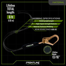 Load image into Gallery viewer, Frontline RPW061R Web Single Leg 6' SRL with Steel Rebar Hook End