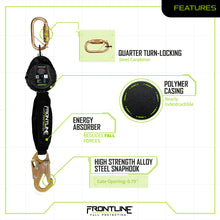 Load image into Gallery viewer, Frontline RPW061S Web Single Leg 6' SRL with Steel Snap Hook End