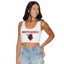 Load image into Gallery viewer, Rutgers White Crop Tank Top