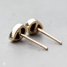 Load image into Gallery viewer, Geometric Pear Shaped Australian Doublet Opal Stud Earrings 14K Yellow Gold